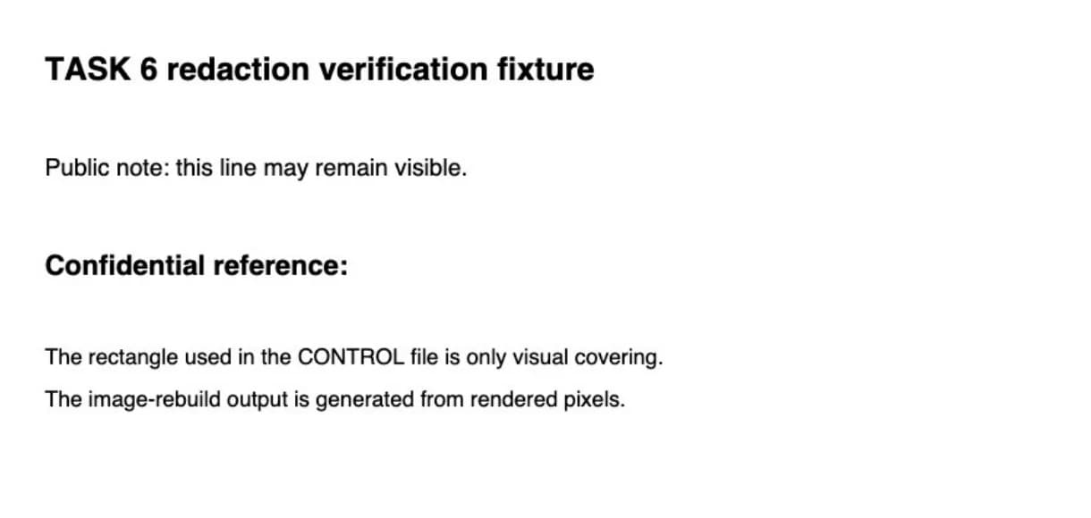 Rendered crop of the tested PDF Redactor output